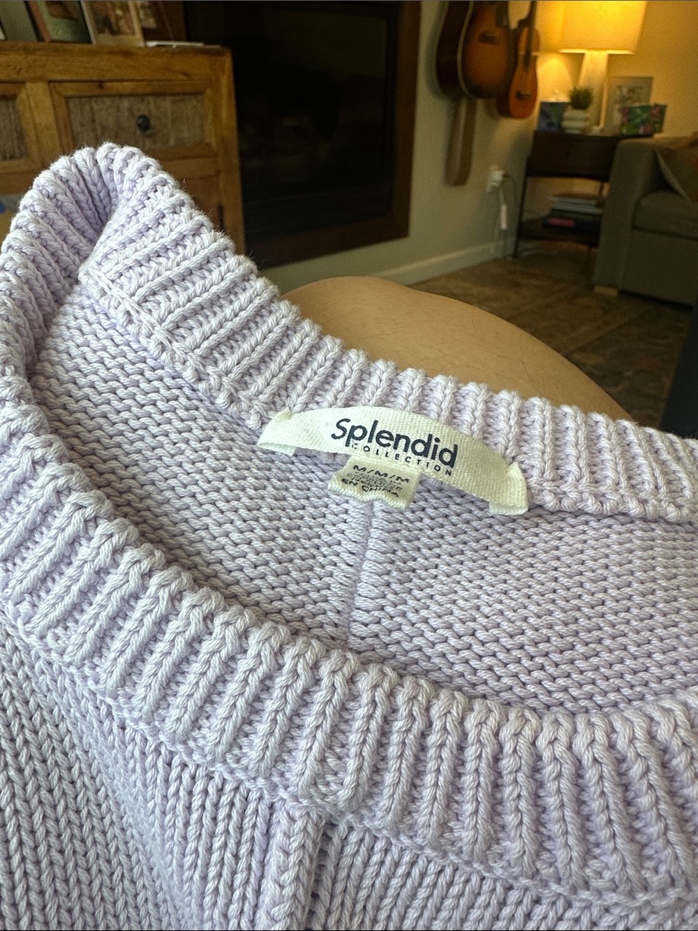 Splendid Lavender Crewneck Sweater - Soft Pastel Knit - Picture 6 of 7